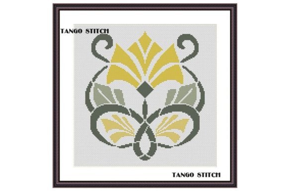 Art Nouveau Flower Vintage Cross Stitch