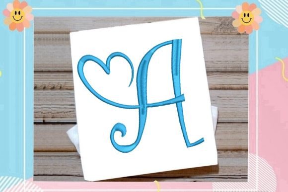 Beautiful Monogram a Letter Heart