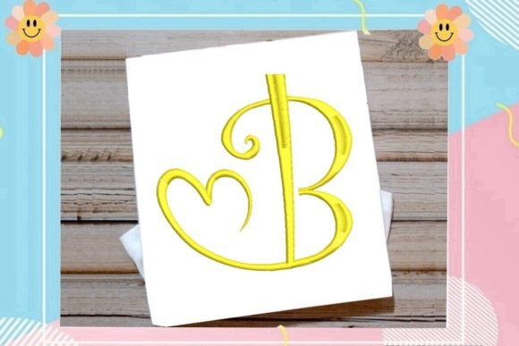 Beautiful Monogram B Letter Heart