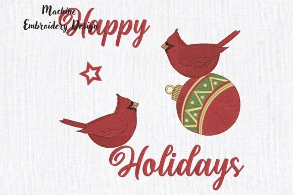 Bird Cardinal on Christmas Ornament