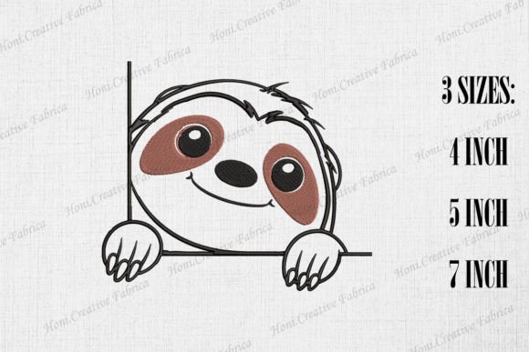 Cute Sloth Peeking from Wall