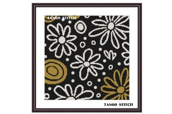 Easy Floral Pattern Cross Stitch Design