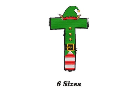 Elf Letter T Christmas