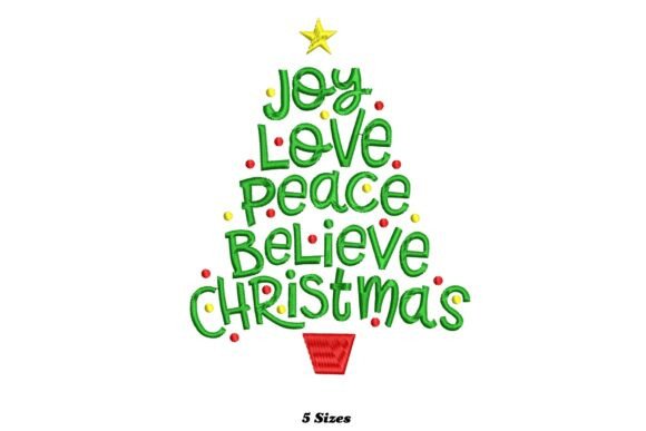 Joy Love Peace Believe Christmas Tree