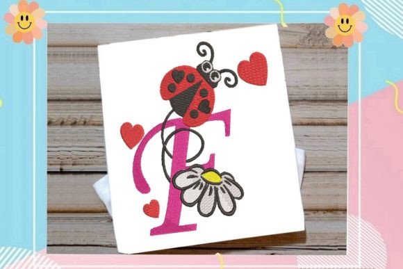 Ladybug F Letter Monogram