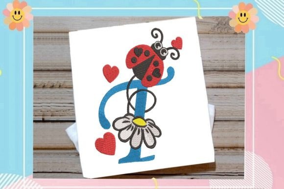 Ladybug T Letter Monogram