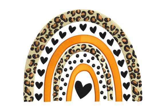 Leopard Rainbow Embroidery Design