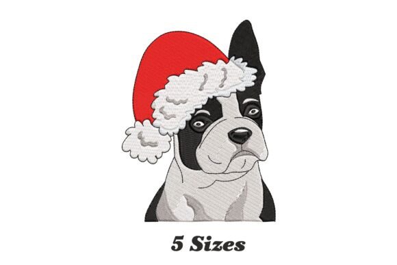 Santa Hat Boston Terrier Dog Christmas