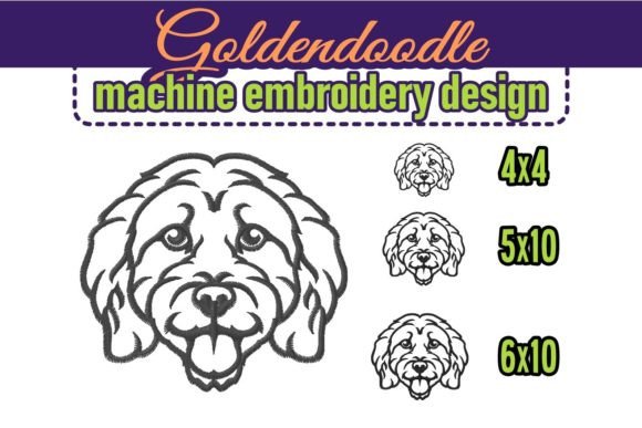 Smiling Goldendoodle Face Portrait