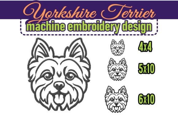Smiling Yorkie Face Portrait
